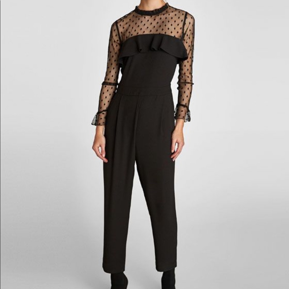 NWT Zara combined Tulle Jumpsuit